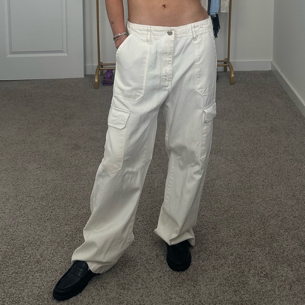 Zara White Cargo Pants